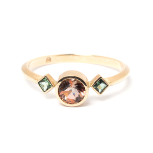 Andalusite and Tourmaline Gold Ring