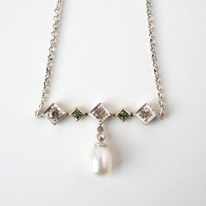 Tourmaline, Garnet & Pearl Necklace