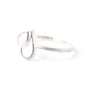 Opal Silver Drop Ring