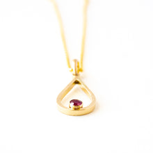 Load image into Gallery viewer, Gold and Ruby Drop Necklace