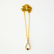 Load image into Gallery viewer, Gold and Ruby Drop Necklace