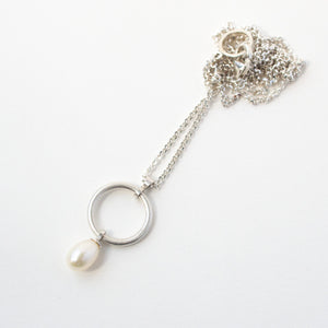 Pearl Drop Circle Pendant