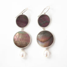 Load image into Gallery viewer, Tahitian Mother of Pearl and Drop Pearl Earrings