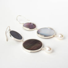 Load image into Gallery viewer, Tahitian Mother of Pearl and Drop Pearl Earrings