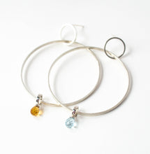 Load image into Gallery viewer, Silver Sunny Break Hoops