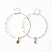 Load image into Gallery viewer, Silver Sunny Break Hoops