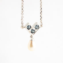 Load image into Gallery viewer, Grey Spinel &amp; Pearl Drop Necklace