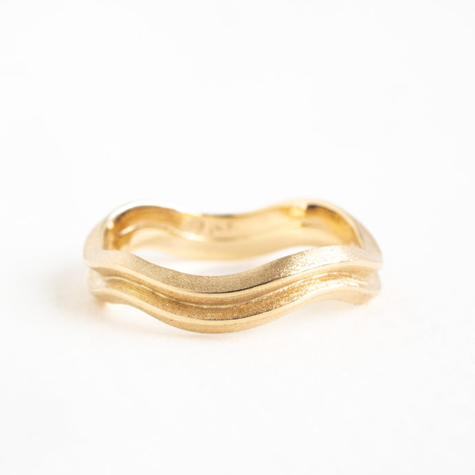 Double Bevelled Gold Ring