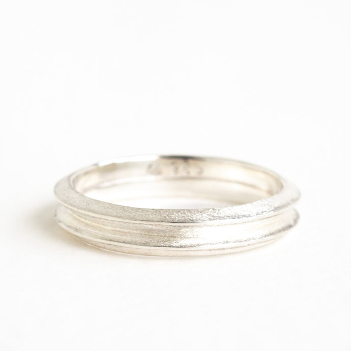 Double Bevelled Silver Ring