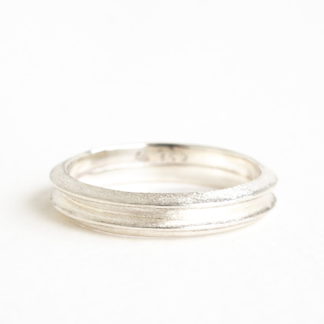 Double Bevelled Silver Ring