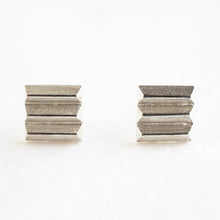 Load image into Gallery viewer, Triple Bevelled Square Studs