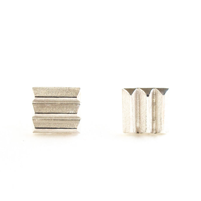 Triple Bevelled Square Studs