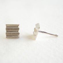 Load image into Gallery viewer, Triple Bevelled Square Studs