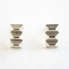 Load image into Gallery viewer, Triple Bevelled Rectangle Studs