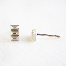 Load image into Gallery viewer, Triple Bevelled Rectangle Studs