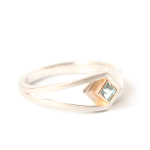 Double Sky Blue Topaz Silver Ring