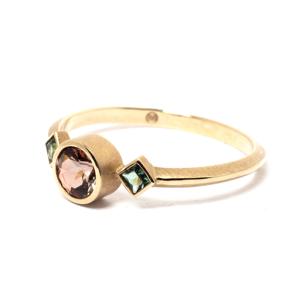 Andalusite and Tourmaline Gold Ring