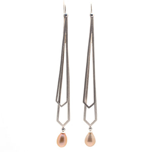 Long Pearl Dangly Earrings