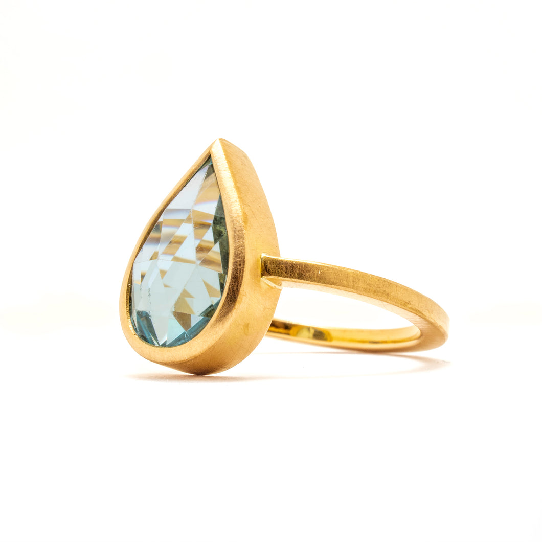 Sky Blue Topaz Gold Ring