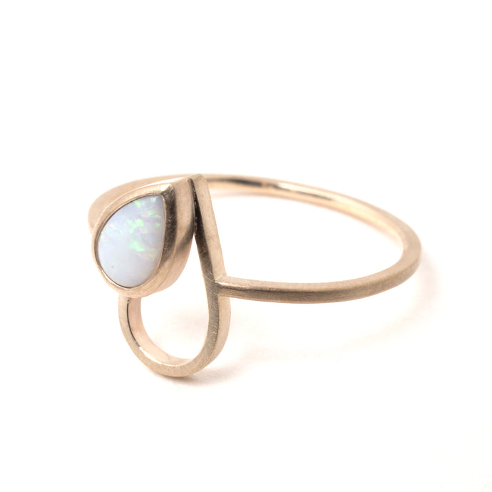 Opal Gold Drop Ring