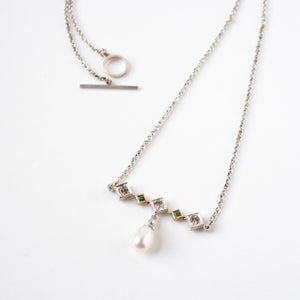 Tourmaline, Garnet & Pearl Necklace