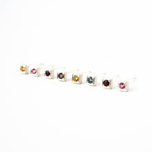 Load image into Gallery viewer, Pink Topaz Cube Studs
