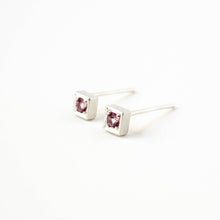 Load image into Gallery viewer, Pink Topaz Cube Studs