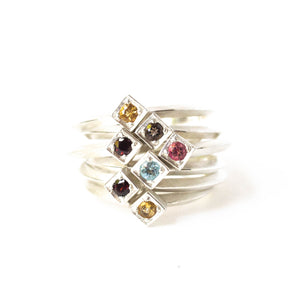 Pink Topaz Cube Ring