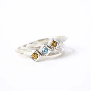 Citrine Cube Ring