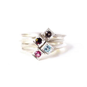 Pink Topaz Cube Ring