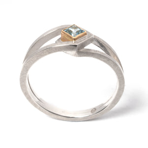 Double Sky Blue Topaz Silver Ring